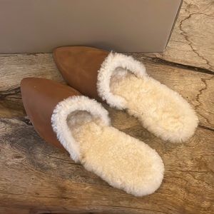 Jenni Kayne Shearling Lined Mule Walnut